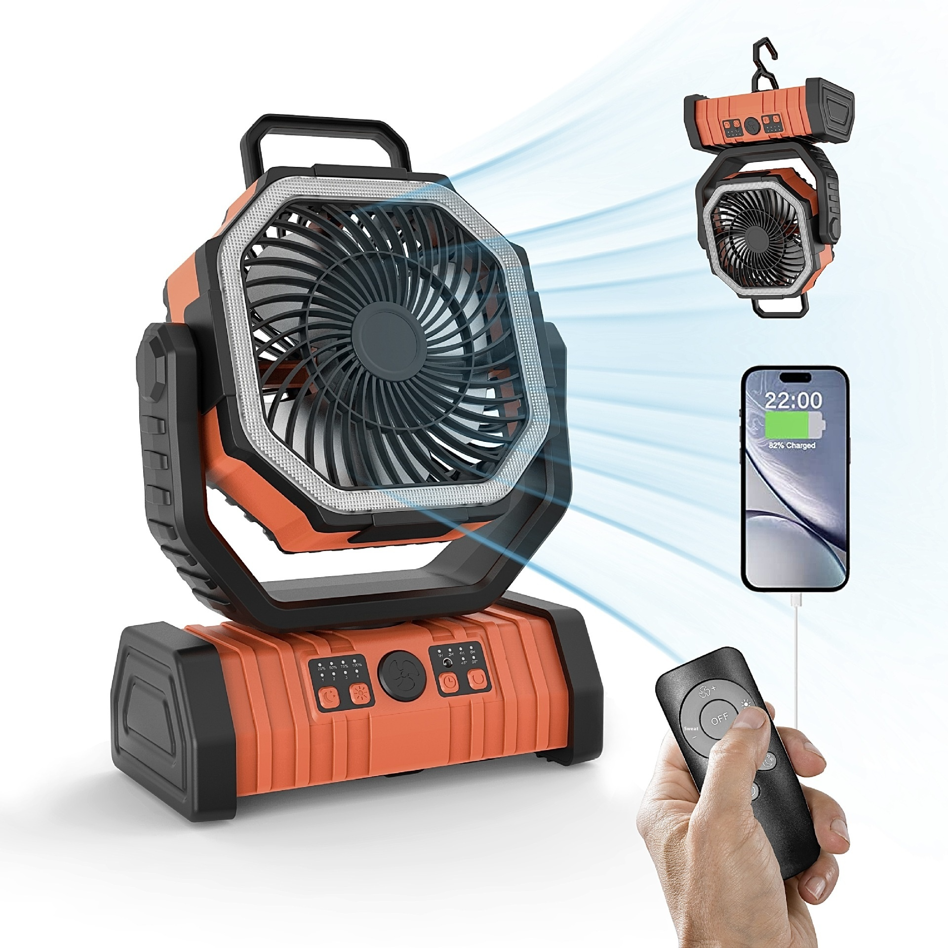 The Hoover Outdoor Household Power Bank LED Light Camping Fan