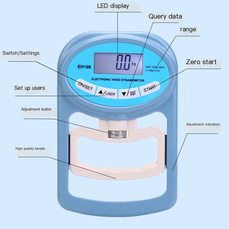 Haven|Adjustable Electronic Grip Strength Tester for Fitness
