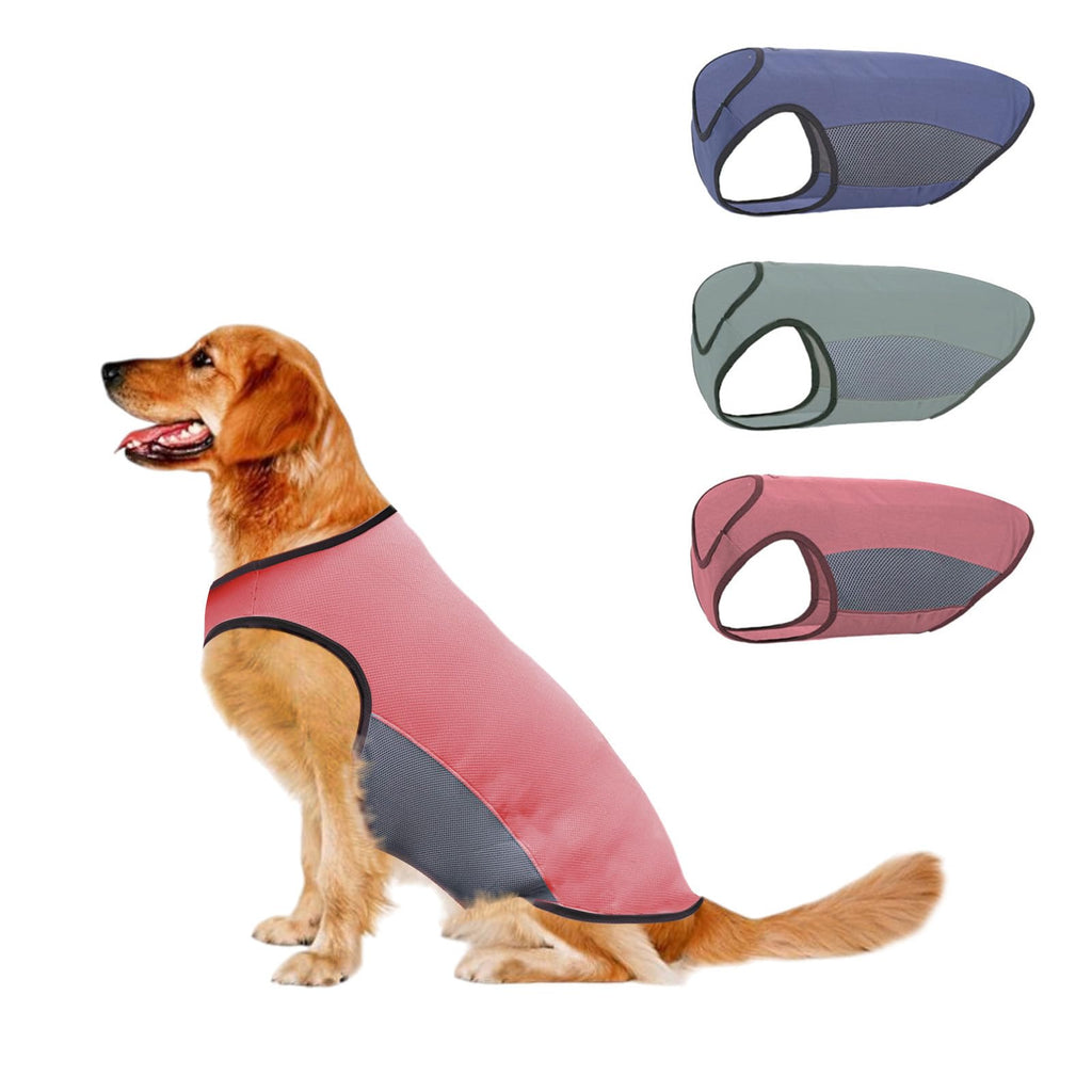 ExploreU Dog Cooling Shirts Breathable Cooling Vest for Summer Lightweight Quick Dry and Insert Prevention Tank Top for Outdoor Training Camping. (Brier Rose Medium)